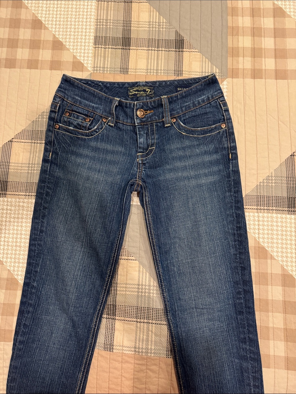 7 For All Mankind Women's Skinny Jeans - Dark Blue